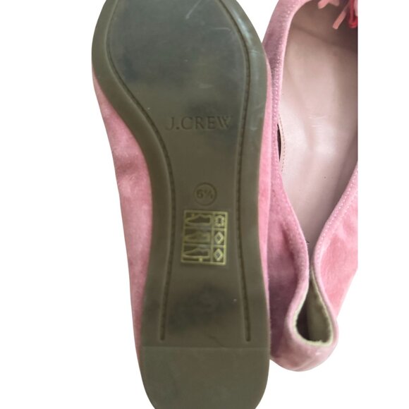 J CREW Pink Suede Tassle Pointed Flats Size 6.5 - Picture 3 of 8